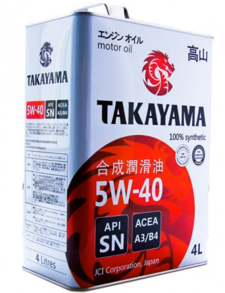 Масло моторное TAKAYAMA SAE 5W40 API SN/CF 4л  (ЖБ)