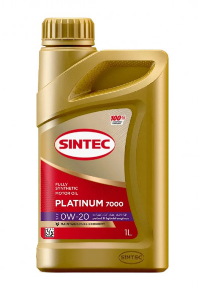 Масло мотор. SINTEC PLATINUM 7000 SAE 0W20 API SP, ILSAC GF-6  (1л) 1*12шт