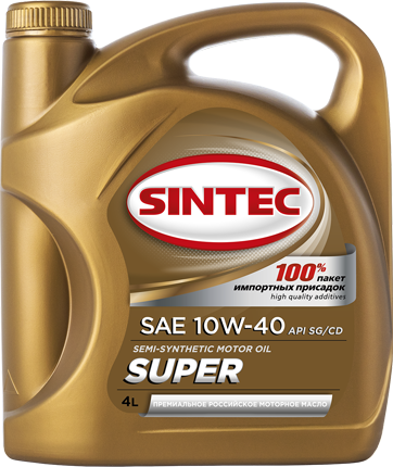 Масло мотор. SINTEC SUPER SAE 10W40 API SG/CD (5л) АКЦИЯ 5 по цене 4л 1*4шт