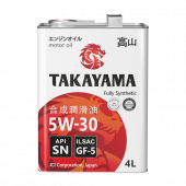 Масло моторное TAKAYAMA SAE 5W30 ILSAC GF-5 API SN 4л (ЖБ)