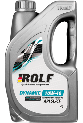 Масло мотор. ROLF Dynamic SAE 10W-40 API SL/CF (полусинт.) 4л пластик