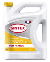 Антифриз A-40 Sintec OEM Type-D France (ЖЕЛТЫЙ)  5кг (1*4шт)