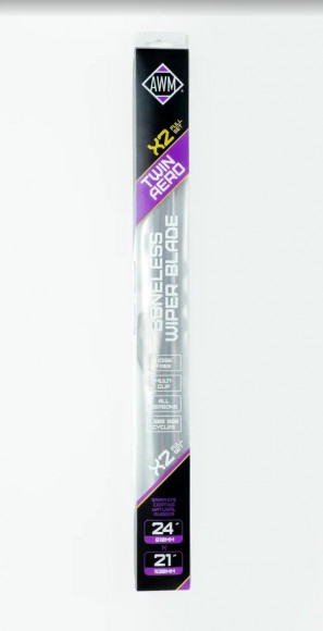 Комплект бескаркасных щеток AWM 24/21 600/525 мм (Hook + Push Button) (25шт)