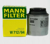 Фильтр масляный MANN-FILTER W712/94 (1*10 шт.) (Fabia II,  Octavia II, Golf V, Passat, Polo V)
