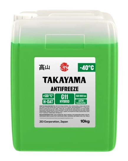 Антифриз TAKAYAMA  Antifreeze G11 green -40 10кг (1*1шт)