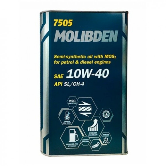 Масло мотор.10w40 MANNOL 7505 MOS Benzin API SN/CH-4 ACEА A3/B3 (4л.) металл 1*4шт.