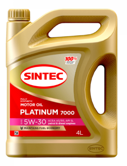 Масло мотор. SINTEC PLATINUM 7000 SAE 5W30 ACEA A5/B5 API SL 4л (1*4шт)