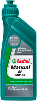 Масло трансм. Castrol  80W90 Manual EP (1л) 1*12 шт. (заменен на 15D7E1) Масло трансм. Castrol  80W90 Manual EP (1л) 1*12 шт. (заменен на 15D7E1)