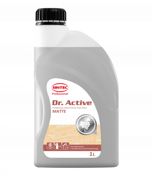Sintec Полироль-очиститель пластика Dr.Active "Polyrole Matte" ваниль 1л (1*15шт)