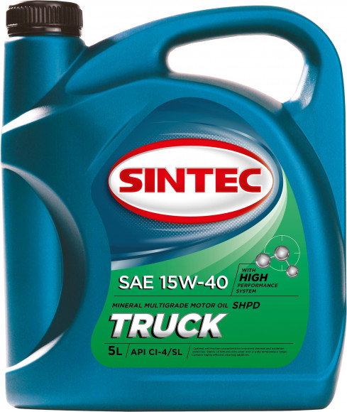 Масло мотор. SINTEC TRUCK SAE 15W40 API CI-4/SL 5л (1*4шт)