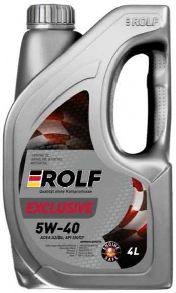 Масло мотор. ROLF Exclusive SAE  5W40 A3/B4 API SN/CF 4л. пластик (1*4шт)
