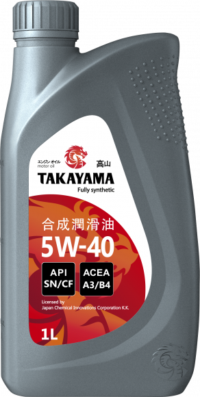 Масло моторное TAKAYAMA SAE 5W40 API SN/CF ПЛАСТИК 1л (1*12шт)