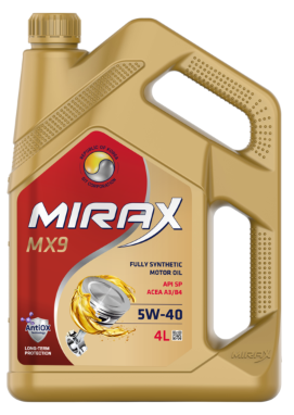 Акция 4+1 Масло моторное MIRAX MX9 5W40 ACEA A3/B4 API SP 4л+1л (1*3шт)