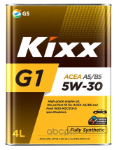 Масло мотор.  5W30 KIXX G1 API SN ACEA A5/B5 (4л.) 4*4шт.