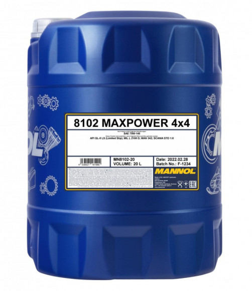 Масло трансм. 75W140 MANNOL 4х4 Maxpower GL-5 синт (20л.)