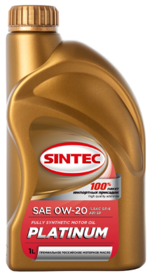 Масло мотор. SINTEC PLATINUM SAE 0W20 ACEAC5 API SP/CF 1л (1*12шт)