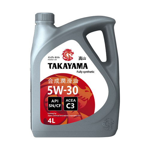 Масло моторное TAKAYAMA SAE 5W-30, API SN/CF ПЛАСТИК С3 4л (1*4шт)
