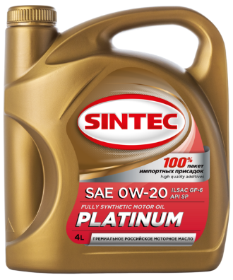 Масло мотор. SINTEC PLATINUM SAE 0W20 ACEAC5 API SP/CF 4л (1*4шт)