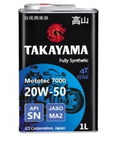 Масло моторное TAKAYAMA Mototec 7000 4T SAE 20W-50 API SN JASO MA-2 (1л) 1*12шт Масло моторное TAKAYAMA Mototec 7000 4T SAE 20W-50 API SN JASO MA-2 (1л) 1*12шт