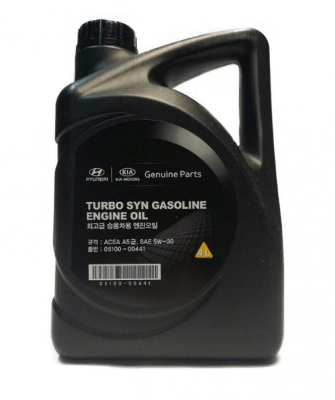 Масло мотор. 5W30 Hyundai Turbo SYN Gasoline Engine Oil, API CF-4/SM, ILSACGF-3, (4л) 1*4шт.