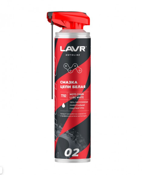 Ln7702 Смазка цепи Белая, LAVR MOTO 520 мл 1*12шт