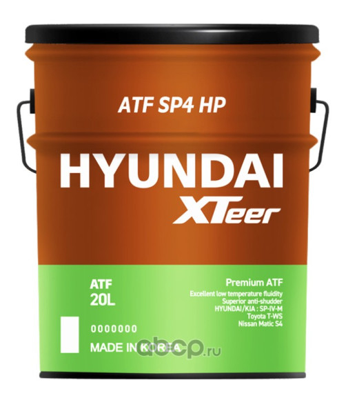 Масло трансм. Hyundai XTeer ATF SP4 синт. 20л. 1121014