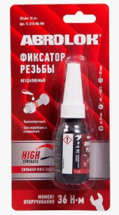 Фиксатор резьбы ABRO MASTERS красный (неудаляемый) (10 мл.) 1*12 шт. (TL-010-RD-RW)