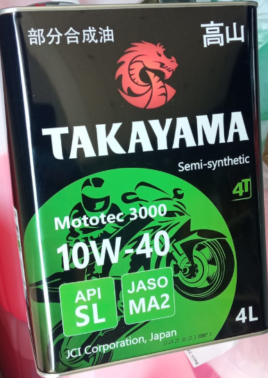 Масло моторное TAKAYAMA Mototec 3000 4T SAE 10W-40 API SL JASO MA-2 4л (1*4шт)