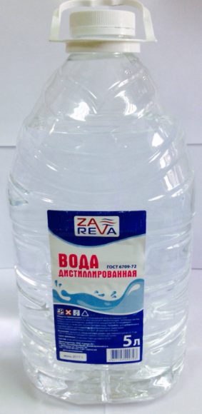 Вода дистиллированная "ZAREVA" 5л (1*2шт)