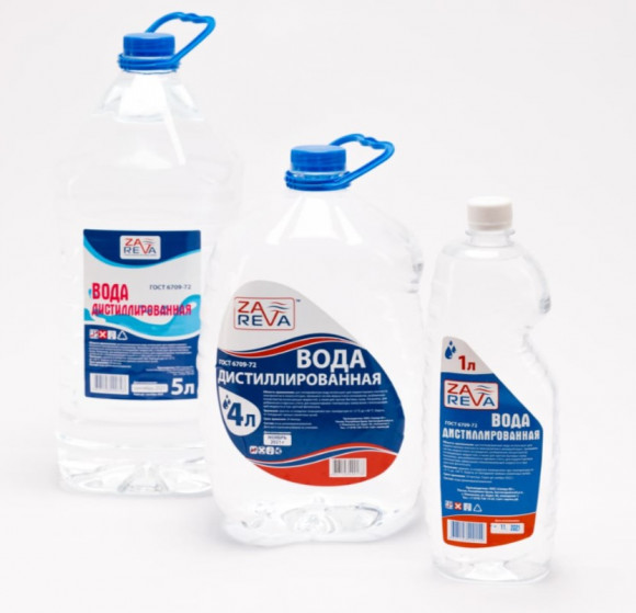 Вода дистиллированная "ZAREVA" 5л (1*2шт) (144шт.)