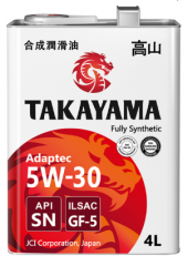 Масло моторное Takayama Adaptec SAE 5W-30 ILSAC GF-5 API SN 4л (1*4шт) Масло моторное Takayama Adaptec SAE 5W-30 ILSAC GF-5 API SN 4л (1*4шт)