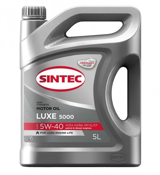 Масло мотор. SINTEC LUXE 5000 SAE 5W40 API SL/CF 5л (1*4шт)