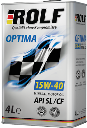 Масло мотор. ROLF. Optima SAE 15W40 API SL/CF  (4 л)