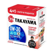 Акция 4+1 Масло моторное TAKAYAMA PAOtec SAE 0W30 C3 SN/CF металл  (4л) 1*3шт