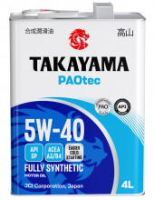 Масло мотор.  5W40 TAKAYAMA  PAOtec A3/B4 SP  4л (1*4шт) Масло мотор.  5W40 TAKAYAMA  PAOtec A3/B4 SP  4л (1*4шт)