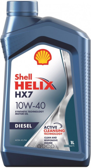 Масло мотор. 10W40 Shell Helix Diesel HX7 API CF ACEA A3/B4 пластик (1 л.) 1*12 шт.