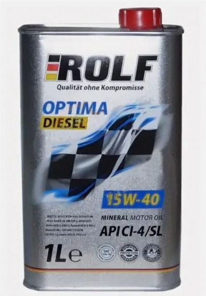 Масло мотор. ROLF Optima Diesel SAE 15W40 API CI-4/SL (1 л) 1*12шт