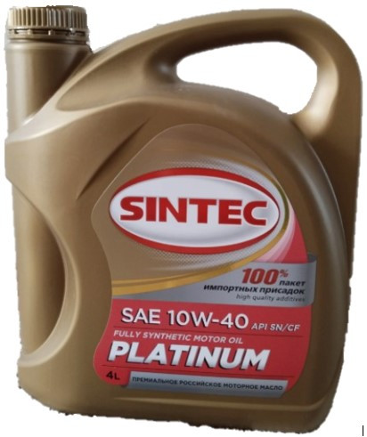 Масло мотор. SINTEC PLATINUM SAE 10W-40 API SN/CF 4л Масло мотор. SINTEC PLATINUM SAE 10W-40 API SN/CF 4л