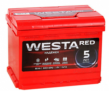 Аккумулятор 6ст- 60 Westa Red (п.т. 640А) Евро