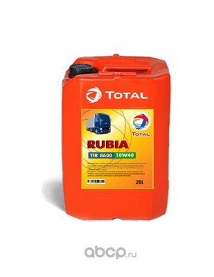 Масло мотор. 10W40 TOTAL Rubia TIR 8600 API CF ACEA	E4/E5/E7 пластик 20 л.