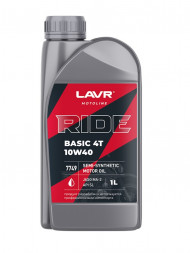 Ln7749 Масло мотор. 4T 10W40 SL LAVR MOTO RIDE BASIC, (1 л) 1*16шт Ln7749 Масло мотор. 4T 10W40 SL LAVR MOTO RIDE BASIC, (1 л) 1*16шт