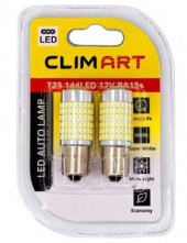 Лампа автомобильная светодиодная Clim Art T25 144LED 12V BA15s (P21W)/к-т 2 шт. Лампа автомобильная светодиодная Clim Art T25 144LED 12V BA15s (P21W)/к-т 2 шт.